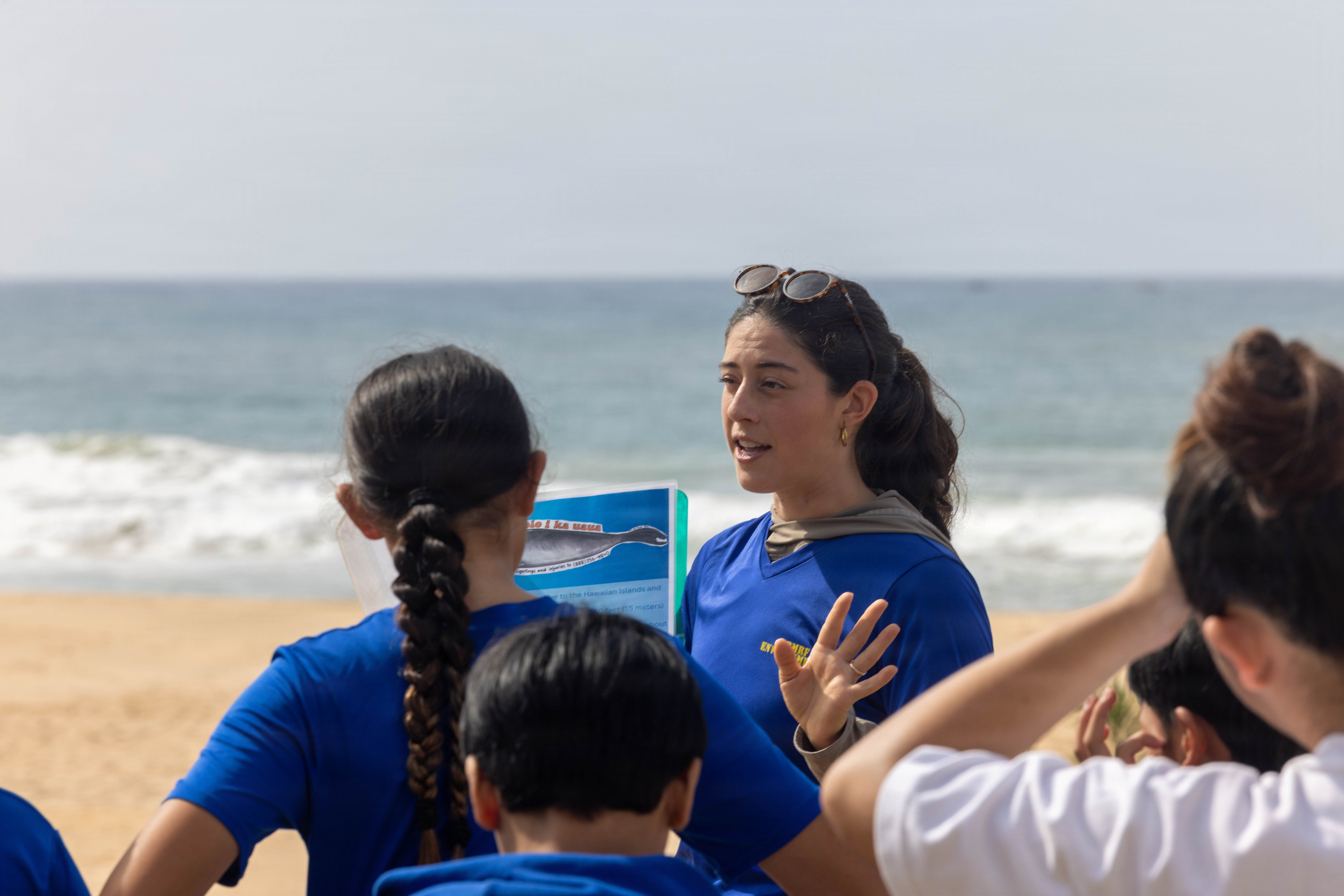 Wildlife biologist Daniella Casillas gives a presentation on sea life at PMRF.